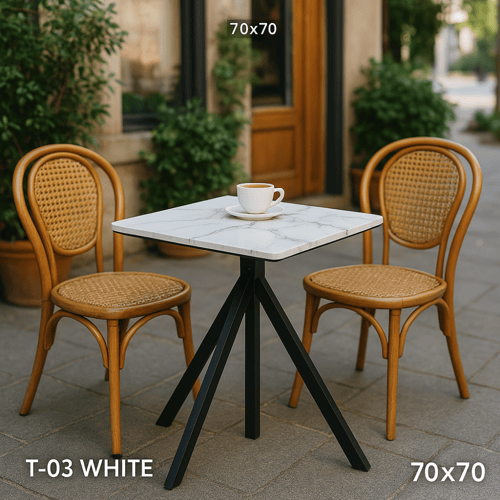 طاولة كافية ثلاثية القاعدة بألوان متعددة مقاسين تص...