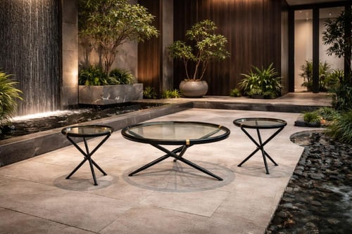 طقم طاولات شاي دائري بتصميم عصري فاخر لغرفة المعيش...