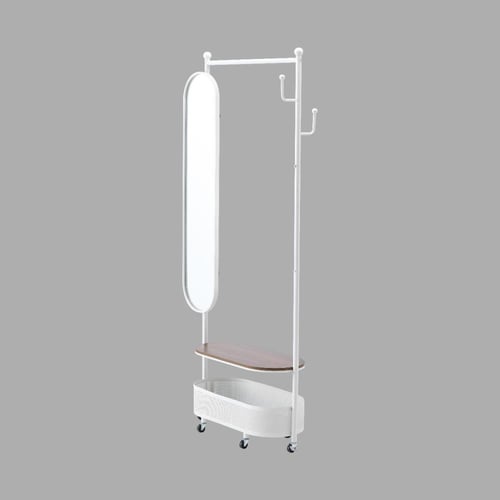 علاقة ملابس أرضية مع مرآة جانبية ورف تخزين – تصميم...