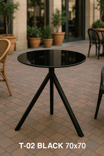 طاولة كافيه مستديرة بسطح بديل سيراميك متوفرة بعدة...