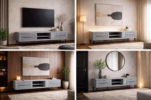 طاولة تلفزيون عصرية بلمسة خشبية فاخرة متوفر المقاس...