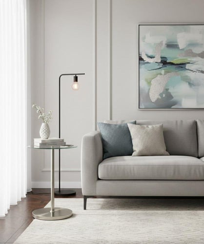 طاولة خدمة زجاجية فاخرة بقاعدة معدنيةوألوان متعددة