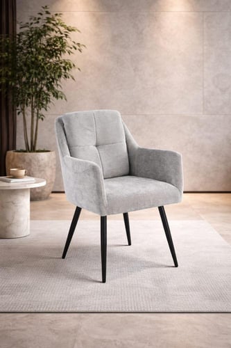 كرسي مبطن بقماش فاخر مع أرجل معدنية متعدد الالوان