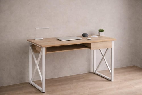 مكتب عمل بإطار معدني وسطح خشبي أنيق بألوان ومقاسات...