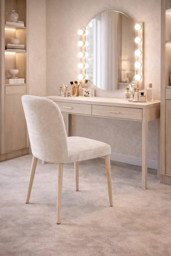 كرسي طعام مبطن بظهر مستقيم وألوان متعددة