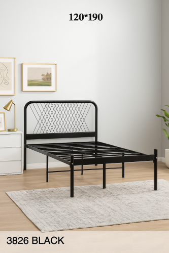 سرير الحديد الأسود بتصميم عصري يجمع بين المتانة