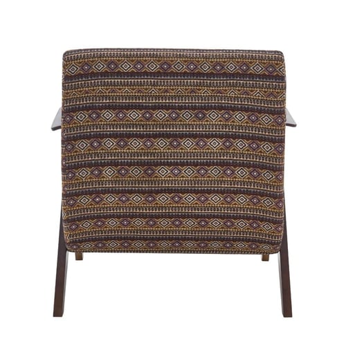 كرسي مفرد مودرن بنقشة هندسية مع هيكل خشبي