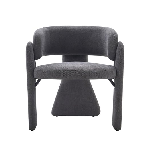 كنب مفرد مودرن بتصميم معماري فاخر رمادي غامق