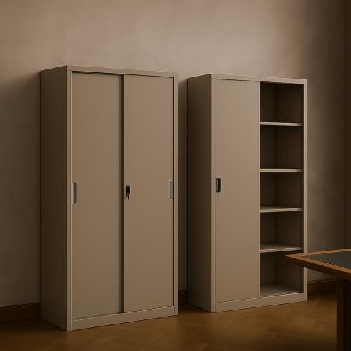 دولاب مكتبي معدني بلون بيج - مقاس 185×85×40 سم