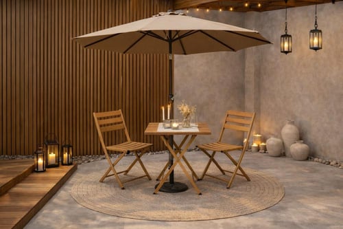 مظلة خارجية دائرية 3 متر مع قاعدة – تصميم عملي للح...