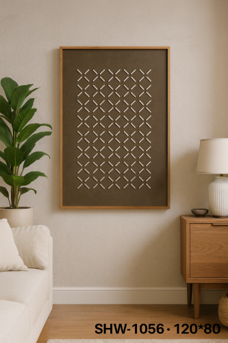 لوحة جدارية خشبية هندسية بنقوش متقاطعة