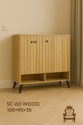 خزانة أحذية خشبية بثلاثة مقاسات