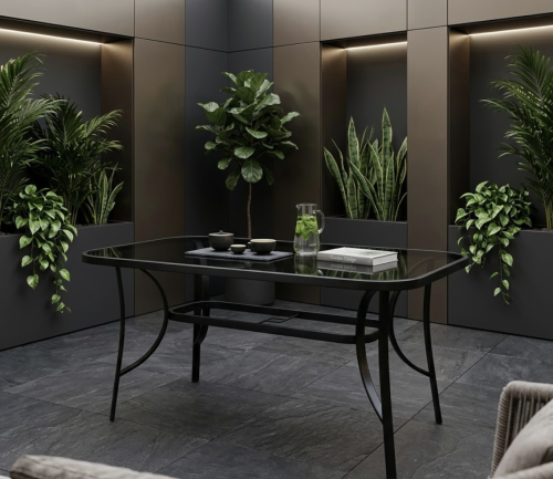 طاولة زجاج مستطيلة سوداء 150×90 سم