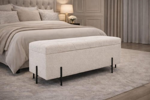 مقعد متعدد الاستخدام مع مساحة تخزين داخلية ولمسة ف...