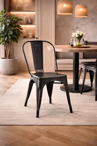 كرسي معدني بتصميم صناعي أنيق بألوان متعددة