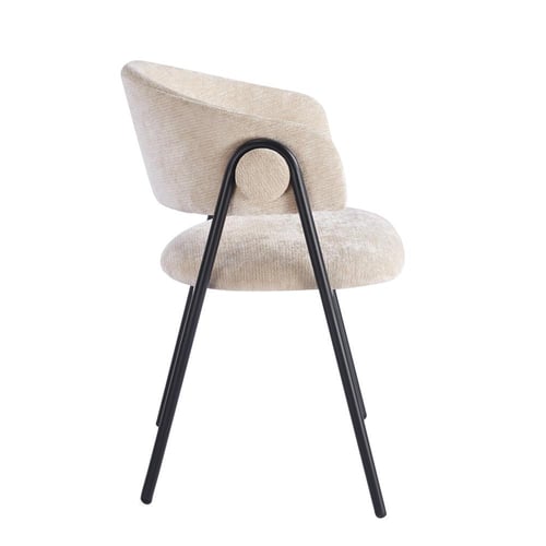 كرسي طعام مبطن بتصميم مريح وقاعدة معدنية أنيقة وأل...