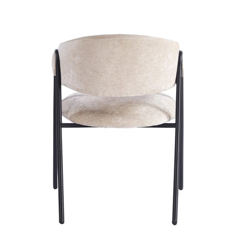 كرسي طعام مبطن بتصميم مريح وقاعدة معدنية أنيقة وأل...