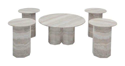 طقم طاولة خدمة حجري فاخر متعدد الالوان