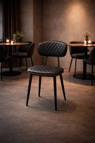 كرسي طعام جلدي فاخر بتصميم مبطن ولمسة عصرية ألوان...