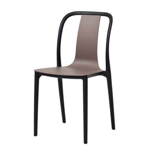 كرسي طعام بتصميم انسيابي وظهر مريح بهيكل معدني أسو...