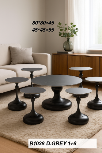 طقم طاولات شاي سيراميك 1+6