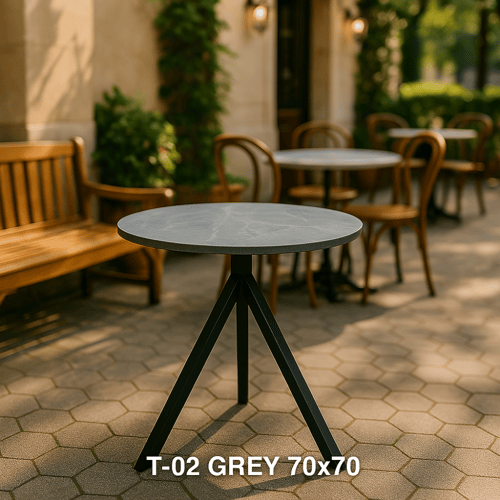 طاولة كافيه مستديرة بسطح بديل سيراميك متوفرة بعدة...