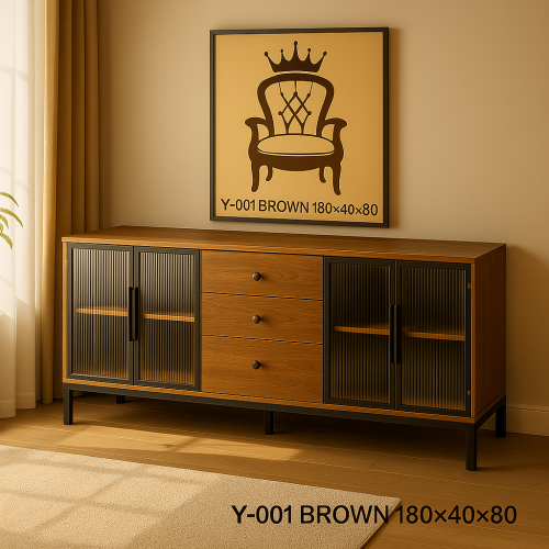 دولاب بوفيه خشبي عصري بتصميم متوفر بمقاسين ولونين...