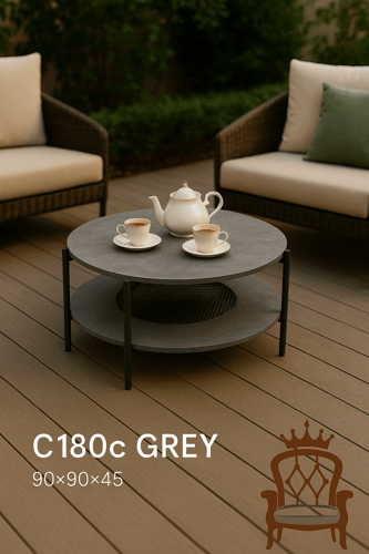 طاولة قهوة دائرية خشبية تصميم أنيق 90x90x45 متوفرة...