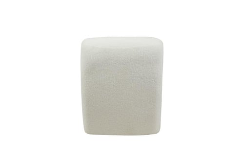 كرسي أرضي فاخر بدون أرجل – قماش ناعم بلون أوف وايت