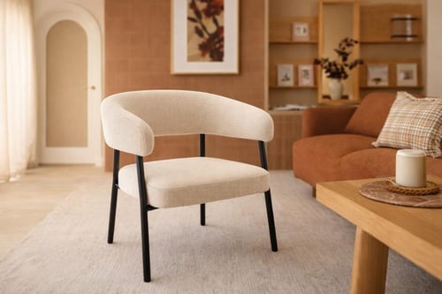 كرسي مودرن مبطن بتصميم منحني فاخر الوان متعددة