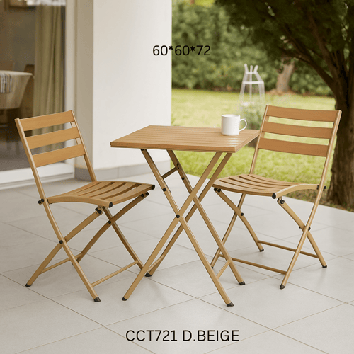 طقم طاولة وكراسي حديد قابل للطي للمساحات الخارجية...