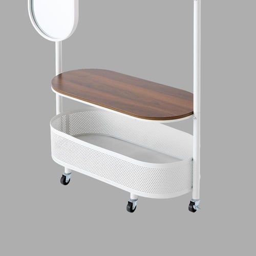 علاقة ملابس أرضية مع مرآة جانبية ورف تخزين – تصميم...