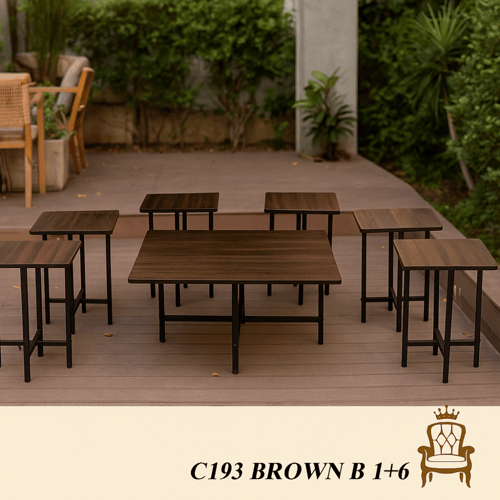 طقم طاولة و6 كراسي خشب أنيق بعدة ألوان ومقاسات متع...