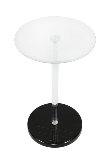 طاولة خدمة زجاجية بعمود أكريليك شفاف وقاعدة فاخرة...