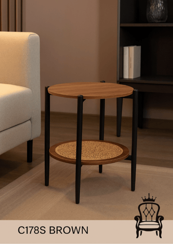 طاولة خدمة جانبية دائرية – تصميم أنيق وعصري 45×45×...