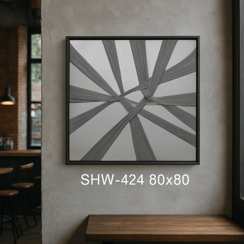 لوحة جدارية فنية الرمادية ثلاثي الأبعاد مقاسات متع...