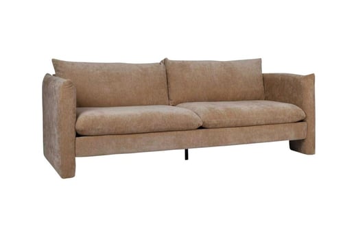 كنب استرخاء مخملي بتصميم معماري فاخر بيج