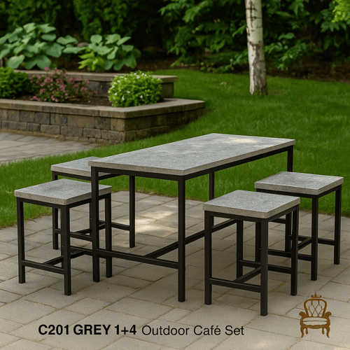 طقم جلسة خارجية خشبي – طاولة مع 4+1 (ألوان ومقاسات...