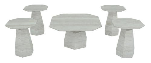 طاولة هندسية من الحجر الطبيعي بتصميم معماري فاخر و...