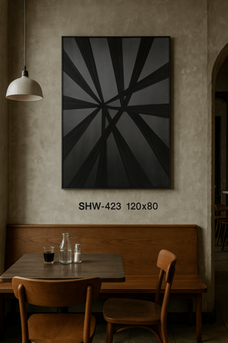 لوحة جدارية فنية بتمصمم أنيقة السوداء والرمادية مق...