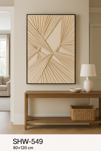 لوحة جدارية بيج وبيضاء بتصميم أقمشة ثلاثي الأبعاد...