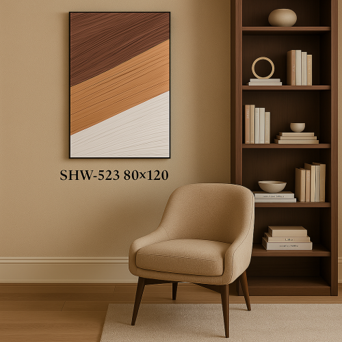 لوحة جدارية مودرن ثلاثية الأبعاد بألوان الأرض وإطا...