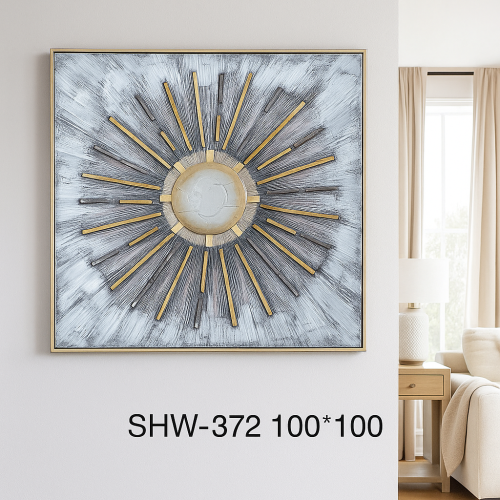 لوحة جدارية اطار ذهبي بتصميم مربع أنيق بقياس 100×1...