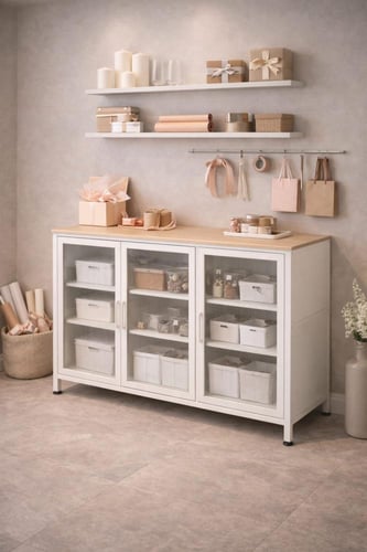 خزانة تخزين متعددة الاستخدام بتصميم صناعي عصري ألو...