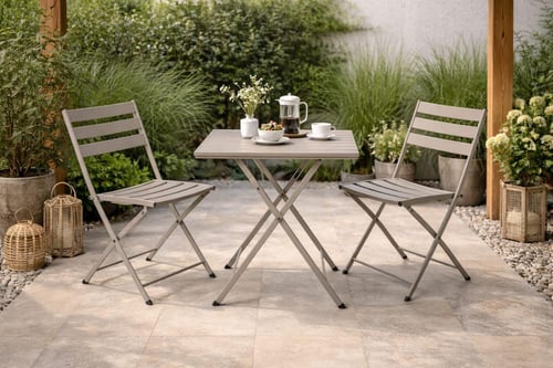طقم طاولة وكراسي حديد قابل للطي للمساحات الخارجية...