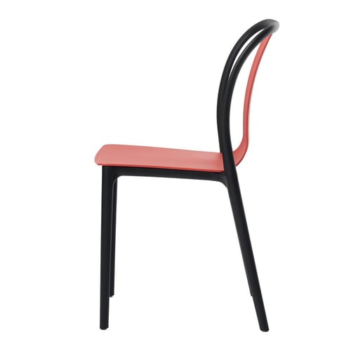 كرسي طعام بتصميم انسيابي وظهر مريح بهيكل معدني أسو...