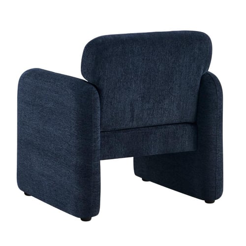 كرسي ليفا مفرد بلون أزرق داكن بتصميم عصري ناعم