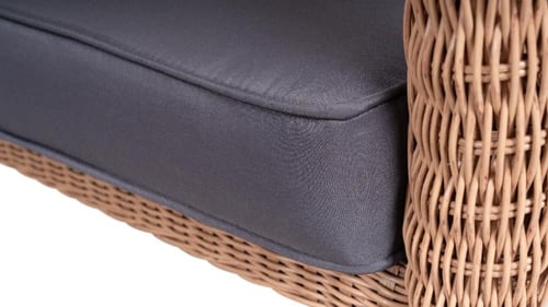 طقم كنب خارجي رتان 7 أشخاص مع طاولة اللونين (أسود...