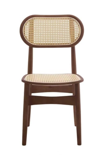 كرسي طعام كانيه خشبي بتصميم عصري طبيعي