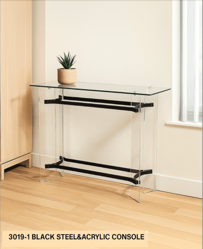 كونسول أكريليك شفاف مقاس 120x40x80 لون ذهبي أو فضي...